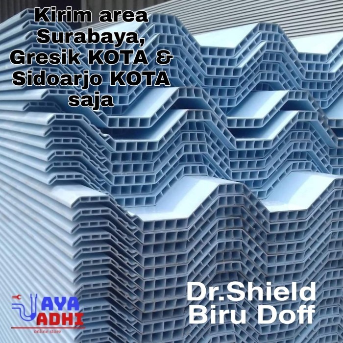 :::::::] Atap Dingin uPVC Dr. SHIELD Putih/Biru Doff