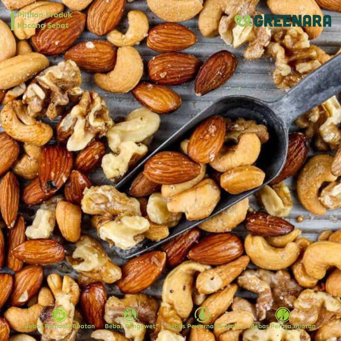 

Roasted Mixed Nut 1Kg / Almond, Cashew, Walnut Terbaik