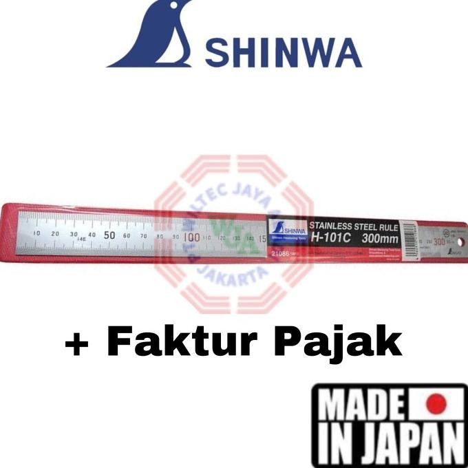 

BEBAS ONGKIR - Shinwa - Mistar / Penggaris Stainless H-101C SUS 300mm / 30cm (Japan)