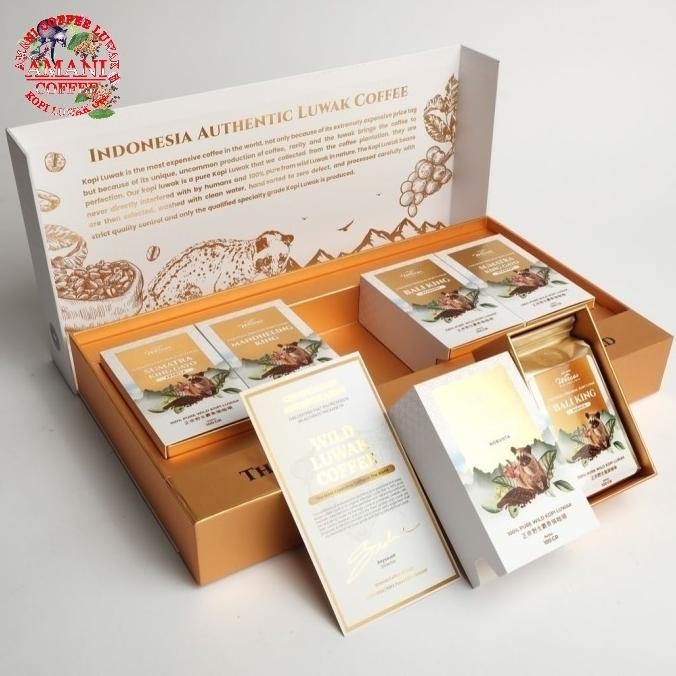 

Kopi Luwak Wild Indonesia Authentic Luwak Coffee Luxury Parcel Box Worcas 100 Gr Box Isi 5 Wild Luwak Coffee Mix 3 Rasa Bersertifikat Coffee Luwak