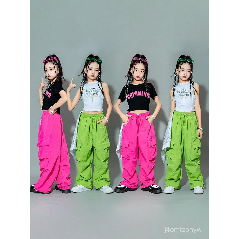 Children Jazz Costumes Girls jazz Trousers Dance Costume hiphop Children's Street Dance Clothing Fri