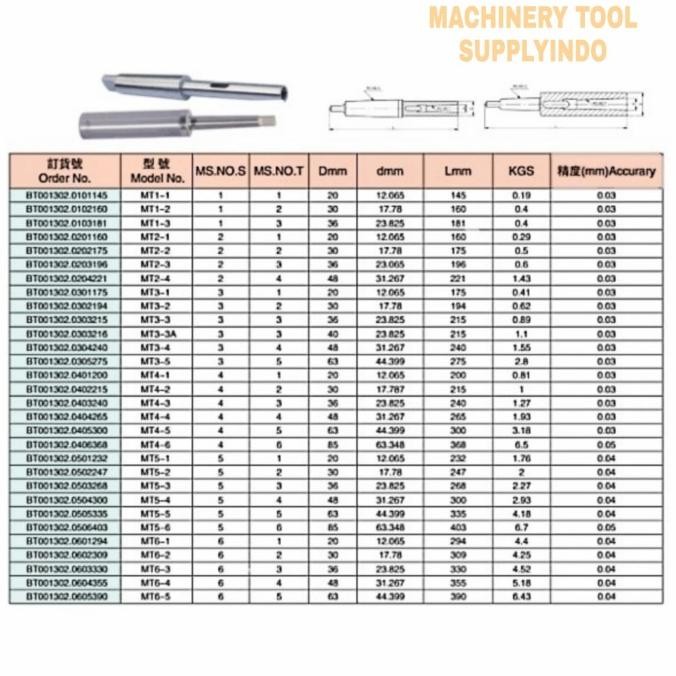 Extension Morse Taper Sleeve Mt2-Mt2 China Original