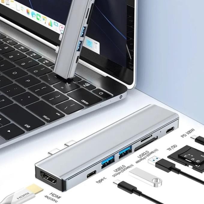 NEW 7 in 2 USB C Thunderbolt 3 Pro Hub Dongle For Macbook Pro/Air M1 New