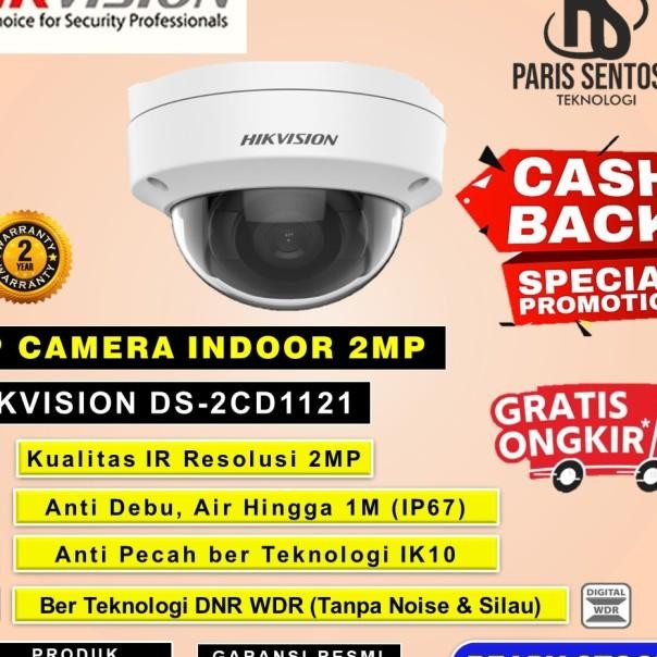 Hikvision Ip Camera 2Mp Ds-2Cd1121-I Cctv Dome Indoor Poe Onvif Ip67