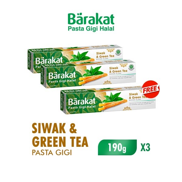 [B2G1] Barakat Pasta Gigi Siwak & Greentea Tube 190gr