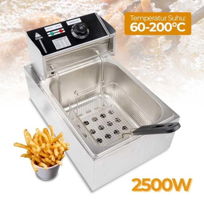 TERMURAH - Mesin Penggorengan Elektrik Kentang Daging Deep Fryers 2500W 60-200C
