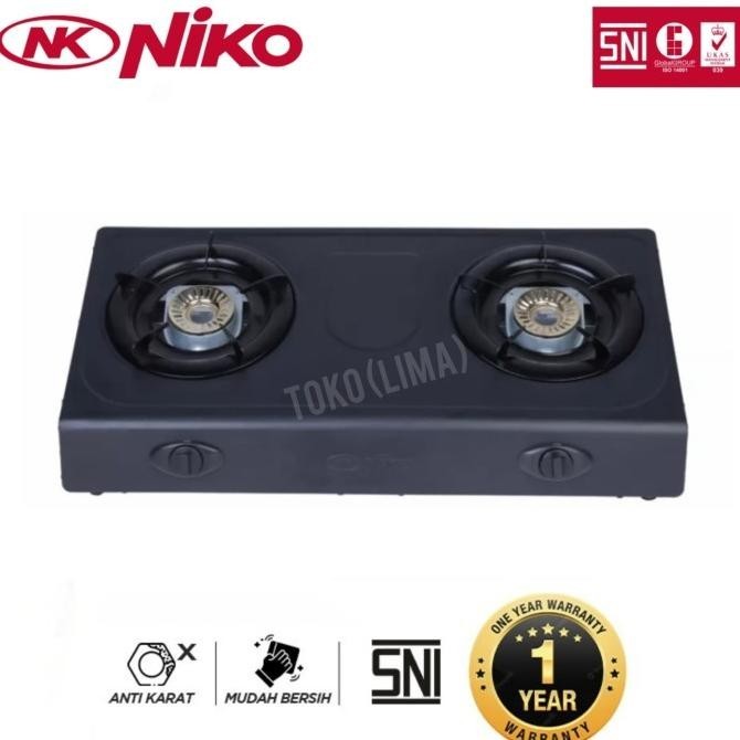 TERBARU - Kompor Gas NK 555 Hitam 2 Tungku Gas Stove Murah SNI Garansi NK555