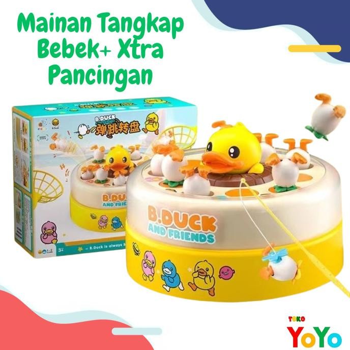 Mainan Tangkap Bebek Loncat Pancingan Anak 2 in 1 Edukasi Pancing Bebek Mancing Ikan