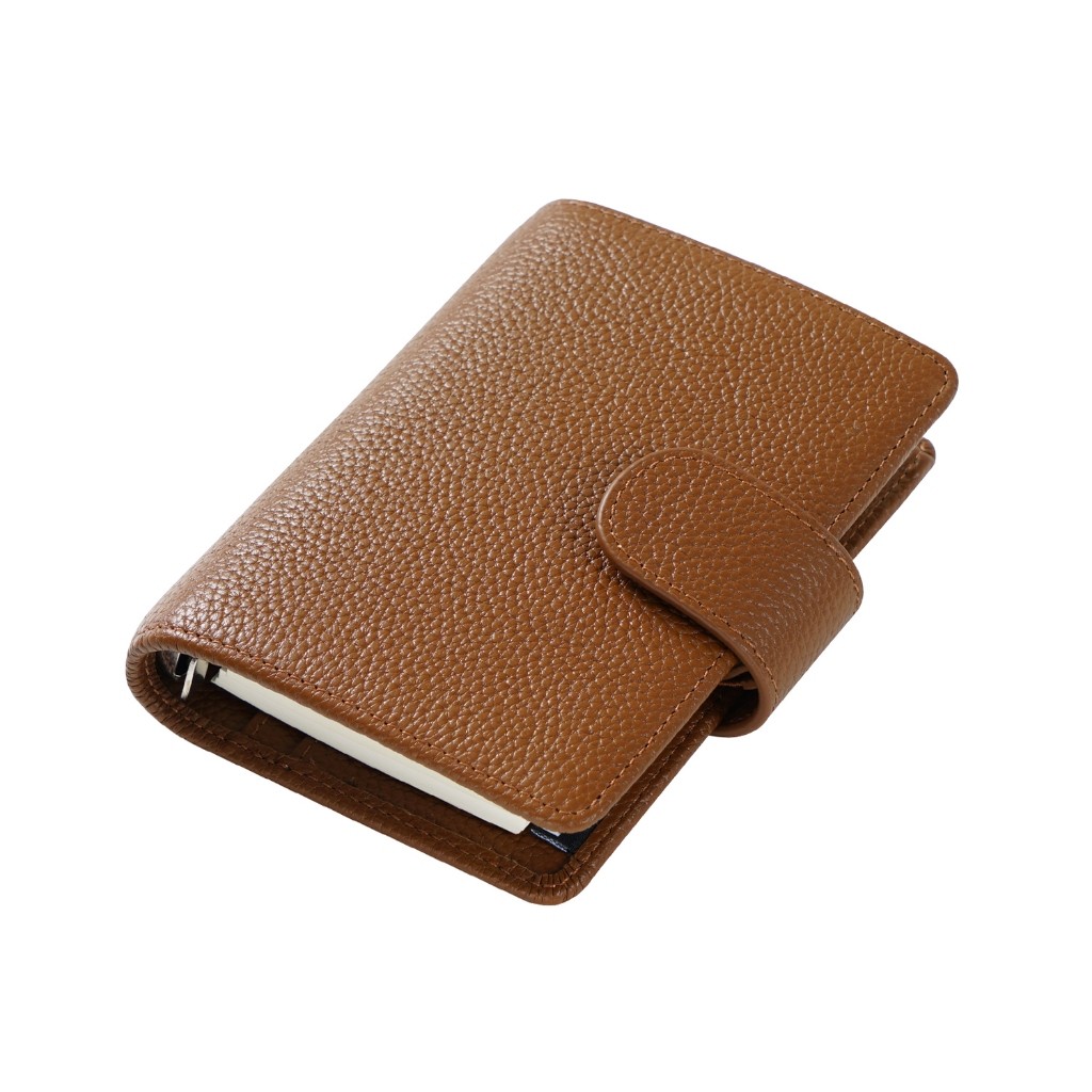 

Moterm A8 Genuine Leather Planner with Rings Binder Mini Notepad Snap Buckle Journal Note Pads Wallets Notebbok |UILXyvoi|