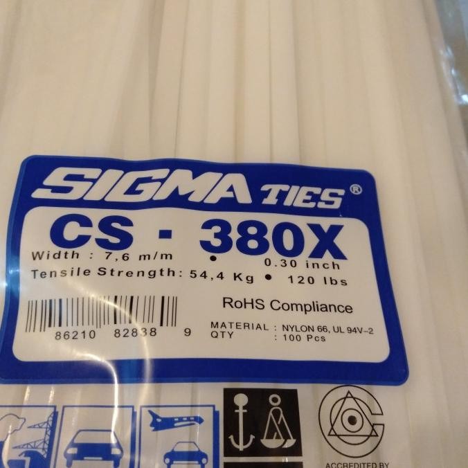 

NEW KABEL TIES SIGMA CS 380 X PUTIH