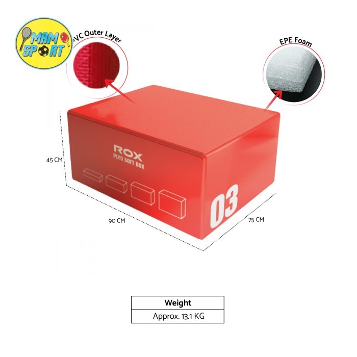 

PLYOSOFT BOX ROX PLY-003 90x75x40cm RED