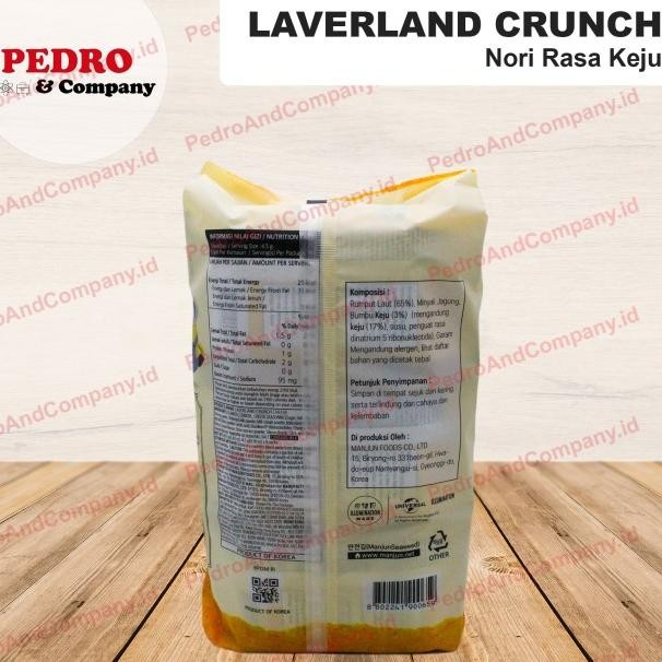 

Manjun Laverland Nion Crunch Cheese Keju Rumput Laut 40.5 Gram 9 Pc