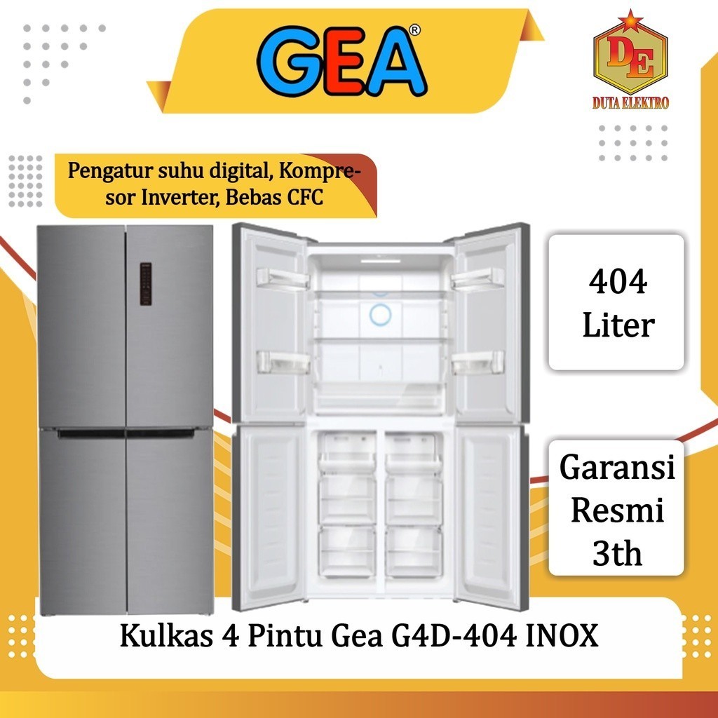 Kulkas 4 Pintu Gea G4D 404 INOX