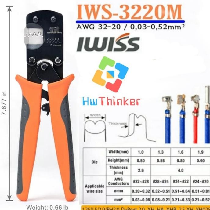 IWISS IWS-3220M Tang Crimping Connector Dupont Molex JST XH PH Tyco