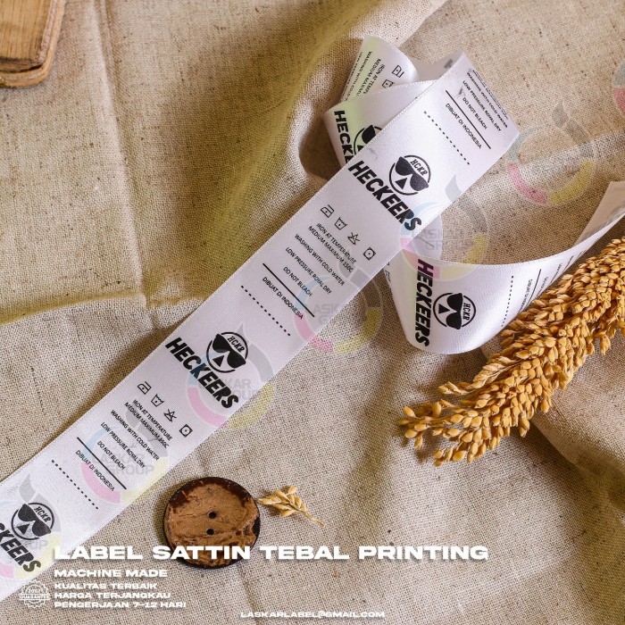

label satin print / label merek satin import tebal berkualitas tinggi