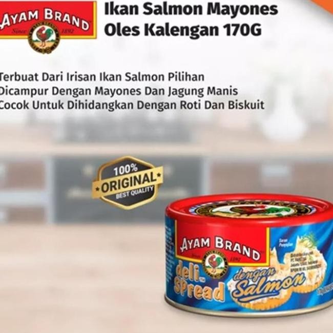 

Ayam Brand Salmon Spread 160 Gr Ikan Kaleng Fish Can Mayonaise Halal