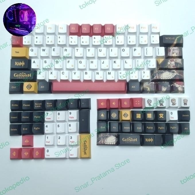 Keycap Keycaps Genshin Impact Noele Cherry Profile Pbt Theme Hits