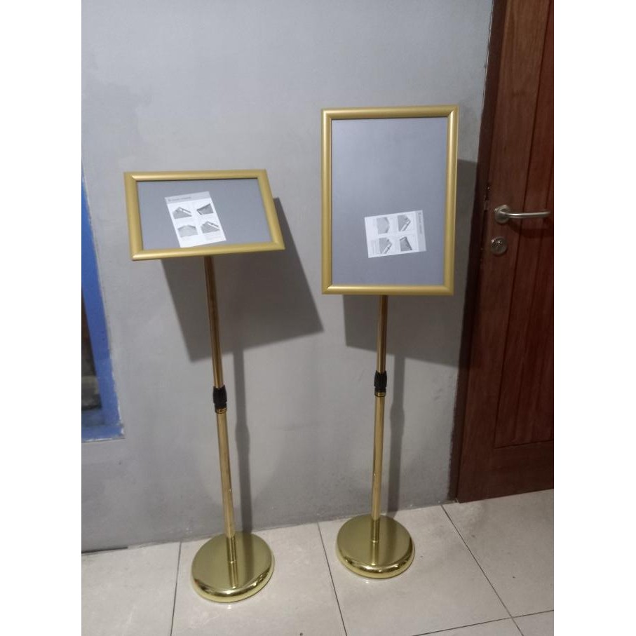 

BEBAS ONGKIR - KENSI Adjustable Standing Menu Frame Sign Holder Display A3 A4 GOLD