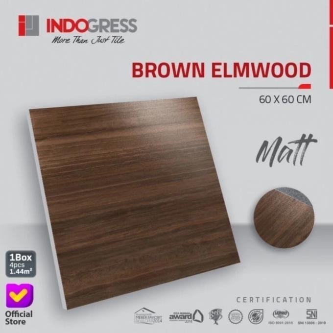 Granit 60x60 Teras/Lantai Brown Elmwood Motif Kayu Indogress TA
