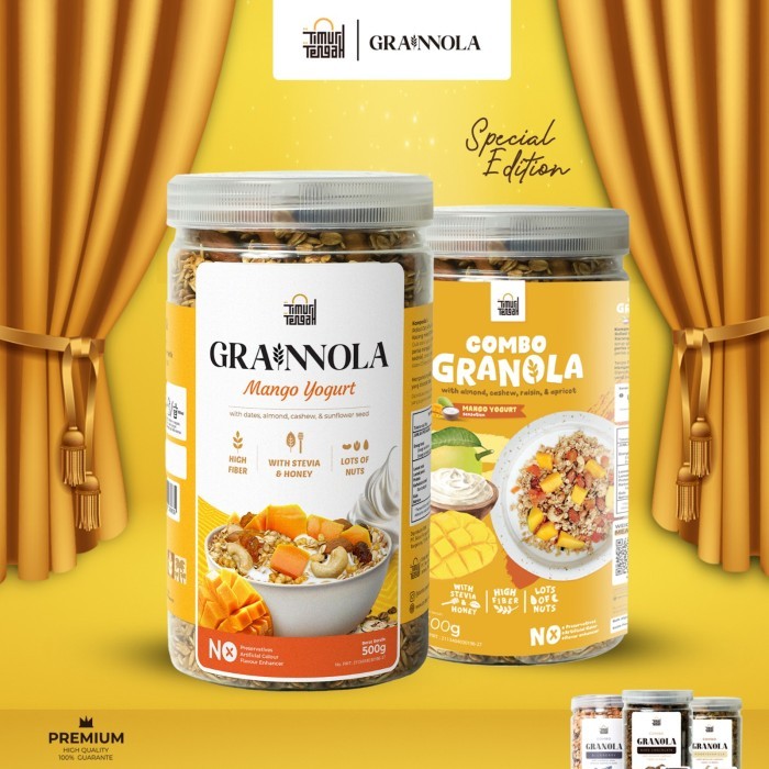 

Timur Tengah Grainnola Mango Yogurt 500 gr Granola Cemilan Sehat