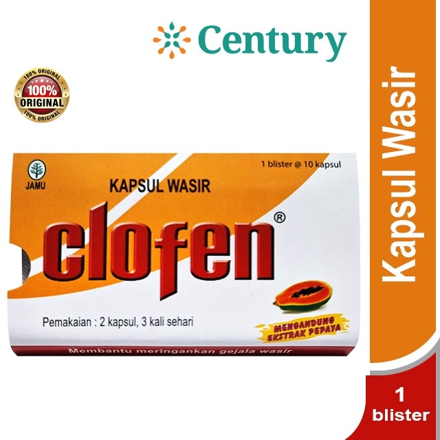 

CLOFEN 1 BLISTER 10 KAPSUL / OTC / WASIR / AMBEIEN