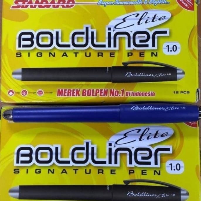 

NEW pulpen standard boldliner elite 1,0mm hitam/biru signature pen