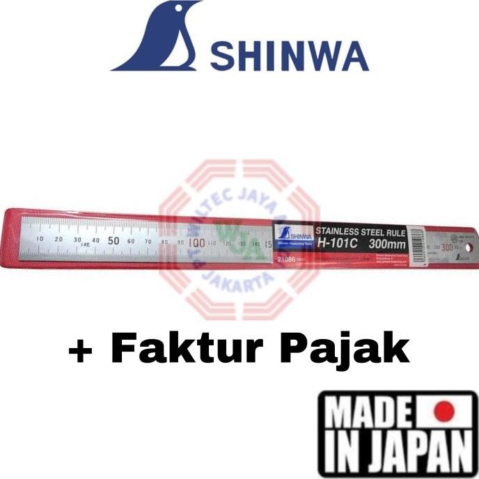 

BEBAS ONGKIR - Shinwa - Mistar / Penggaris Stainless H-101C SUS 300mm / 30cm (Japan)