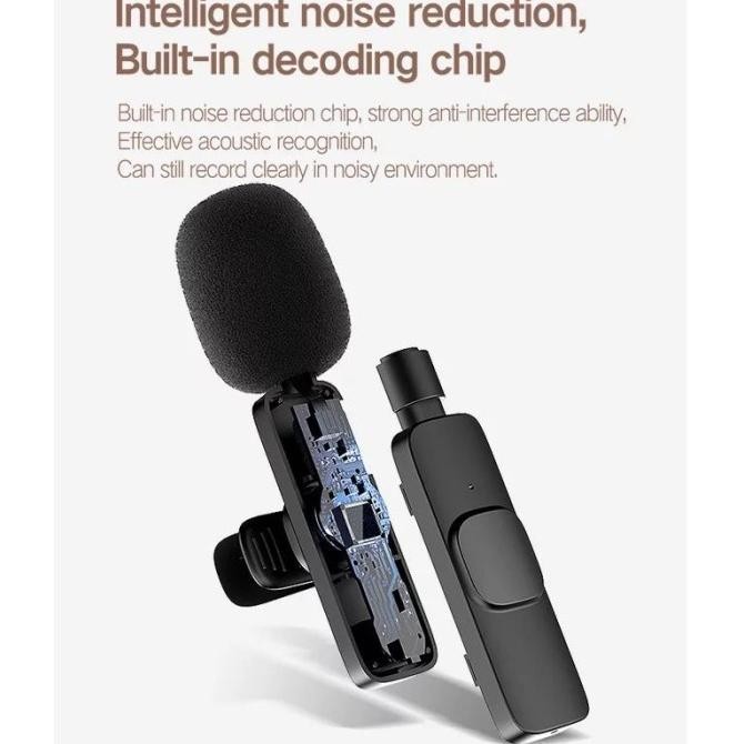 Kirim Microphone Wireless Bluetooth Type C Hp Laptop Lightning Mic Clip On Best 2024