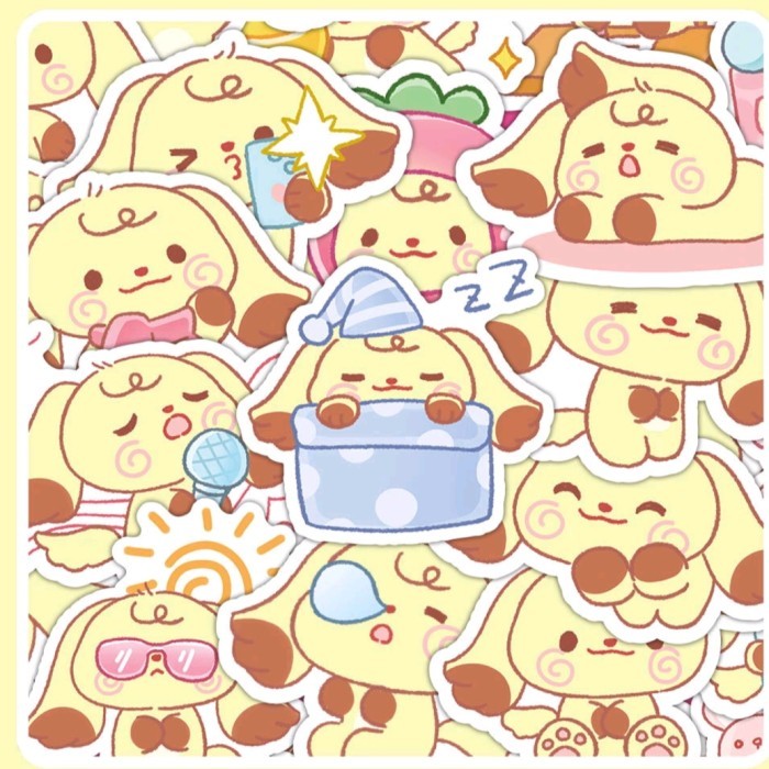 

sticker lucu motif hewan kelinci rabbit kawaii kartun fashion dekorasi hiasan vintage hp/tablet/laptop/mobil/helm/jurnal anti air waterproof