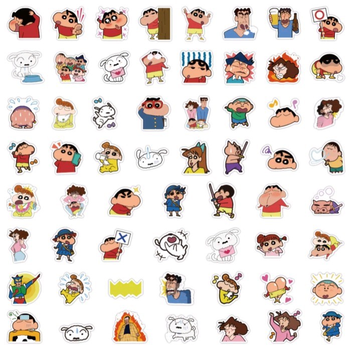 

sticker motif anak shin chan lucu kawaii kartun lucu fashion dekorasi hiasan vintage hp/tablet/laptop/mobil/helm/jurnal anti air waterproof