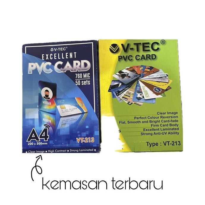 

TERMURAH - PVC ID CARD VTEC 50 SET / BAHAN ID CARD 500 KARTU