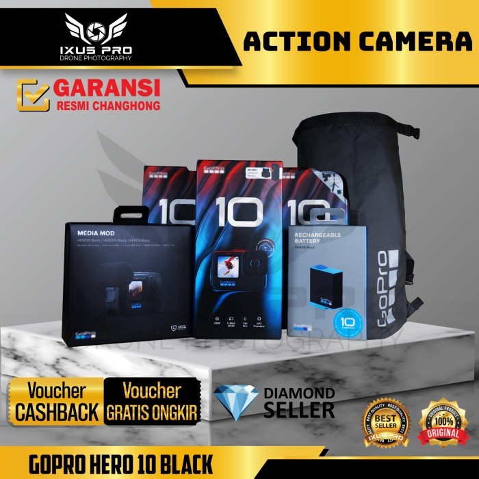 GoPro Hero 10 Black / Go Pro Hero10 Black / GoPro Hero10 PAKET KUMPLIT