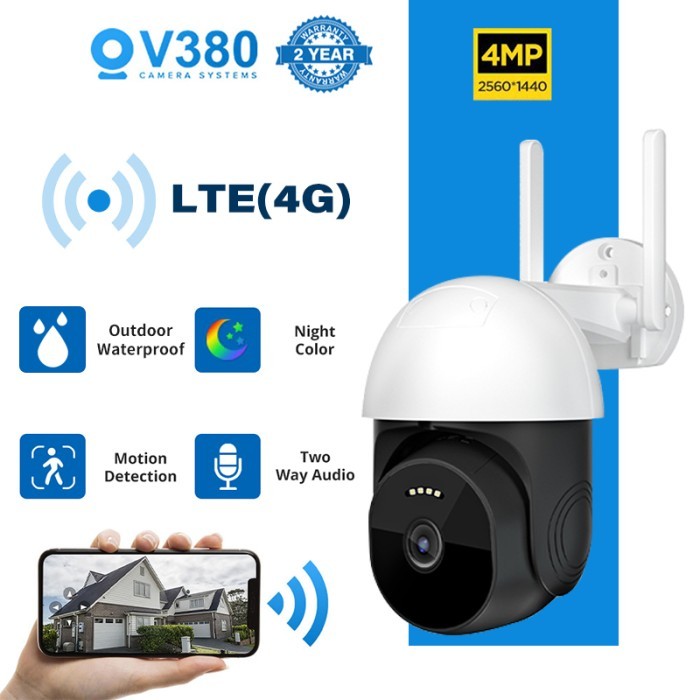 V380 Y07 4G SIM CARD Camera CCTV Smart V380 Pro Mendukung Onvif PTZ Waterpoof CCTV