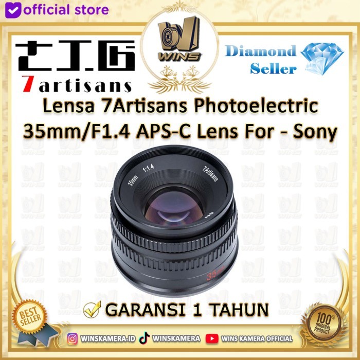Lensa 7Artisans 35mm F1.4 For Sony E-Mount Original