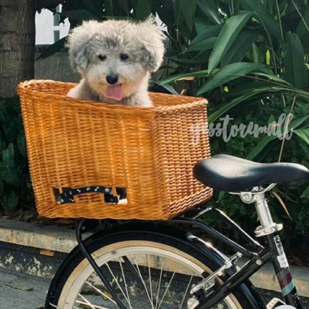 Premium Big Keranjang Rotan Sepeda Belakang Depan Penyimpanan Barang Keranjang Sepeda Motor Listrik 