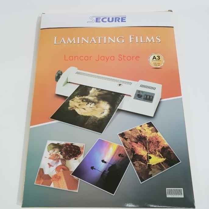 

TERLARIS - Films Laminating Secure Ukuran A3 Plastik Laminating Secure A3 100MIC