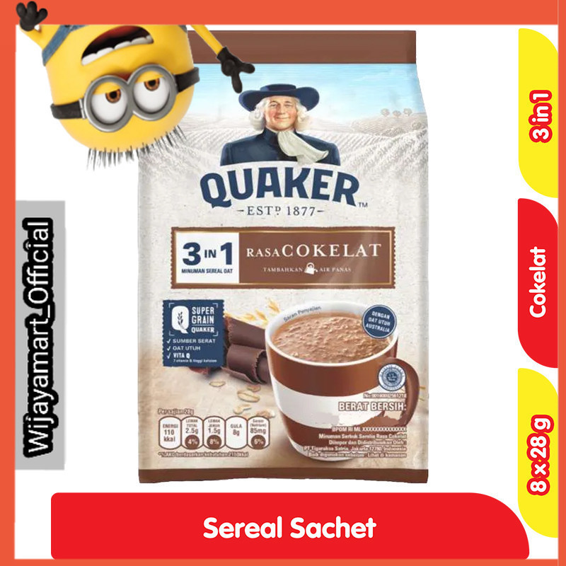 

Quaker Oats 3 in 1 Cokelat Bag 8 x 28 g