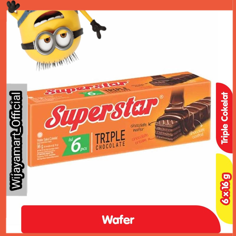 

Superstar Wafer Triple Cokelat 6 x 16 g