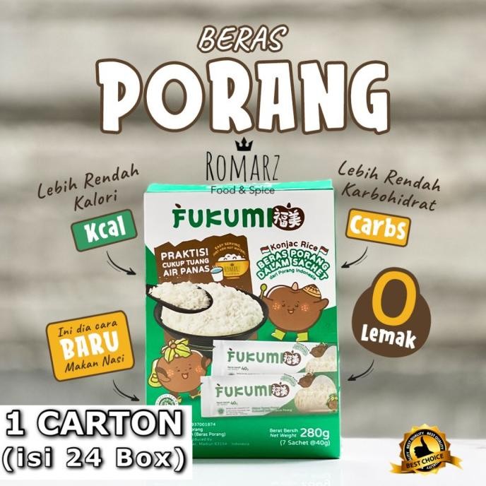 

terbaru fukumi beras porang 1 karton - box 280gr | beras shirataki (isi 24box)