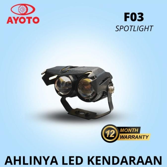 Lampu Tembak LED Motor & Mobil AYOTO 18W HI LO AC & DC