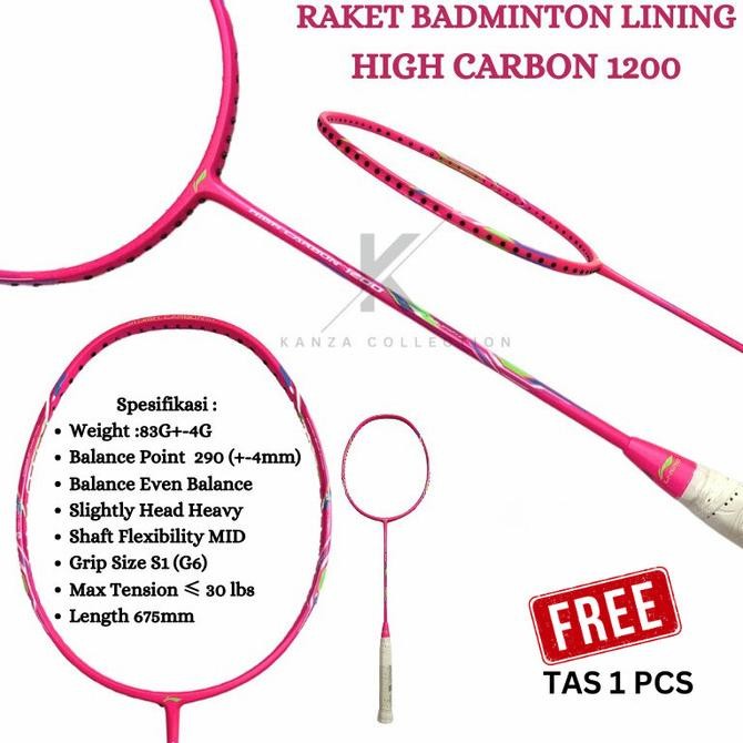 promo raket bulutangkis original lining li-ning high carbon 1200