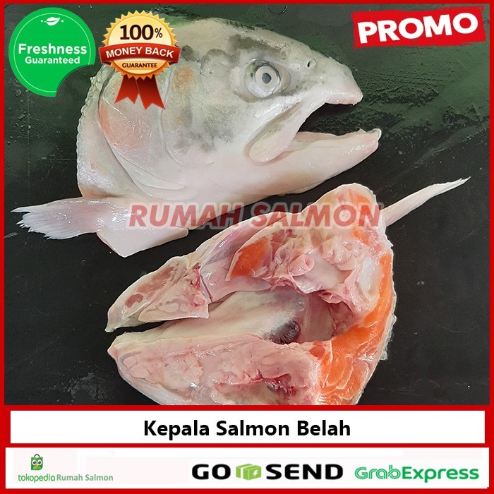 

Kepala Salmon Belah - Kepala Salmon Bersih Insang & Darah 2 Pcs 1Kg