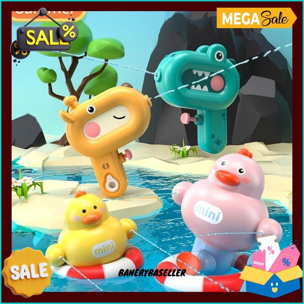 Mainan Imut Pistol Air Hiu Puffer Anak-Anak Children Water Gun Summer Beach Play Water Outdoor 4M - 