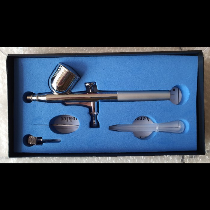 Cuci Gudang Air Brush Spray Gun Kit Lukis Art Paint Airbrush 0.2Mm 9Cc