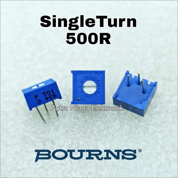 Baru Singleturn Bourns 500R Original 3386 500 ohm Trimpot VR Kode : 501 putr4n Murah