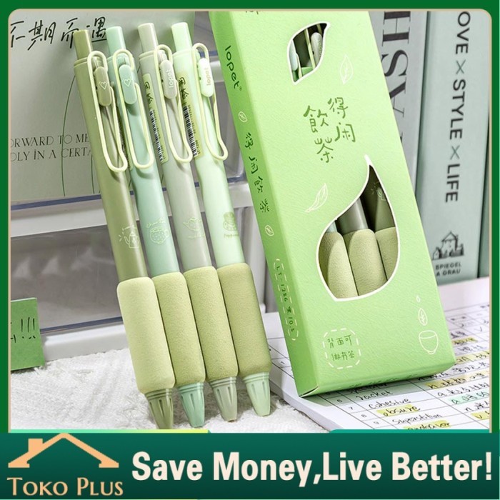 

Terbaru 4Pcs/Pack Pena matcha Gel Lucu Untuk Tulisan Sekolah Kawaii green tea Mocha Pena Netral