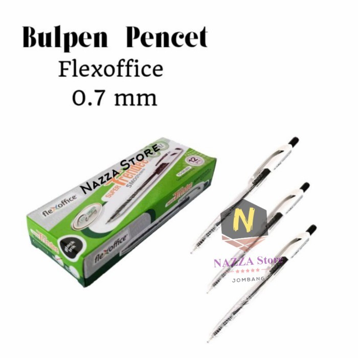 

Terbaru FLEX OFFICE Bulpen Pulpen Pencet/ cetekan 0,5-0,7 mm 1 pcs 100% ori