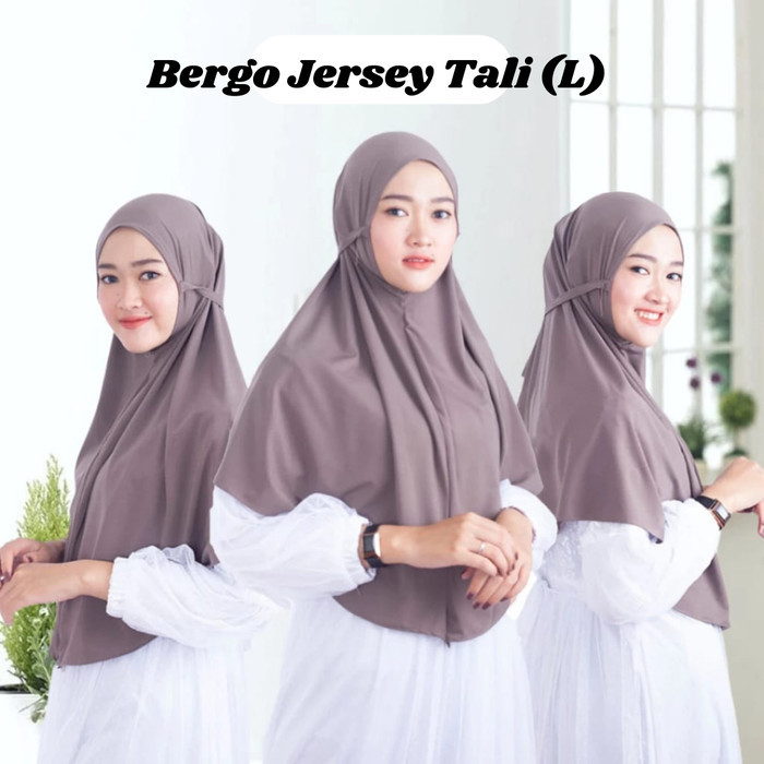 Hijab Instan Tali Size L\Bergo Maryam Jersey L\Jilbab Bergo Tali