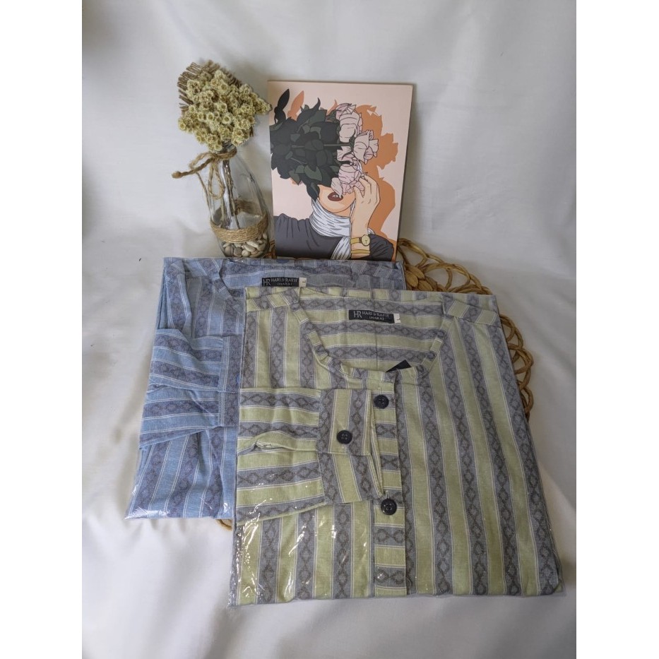 [Yue Xiu] Tunik Salur Wanita Jumbo Tunik Lengan Panjang Tunik