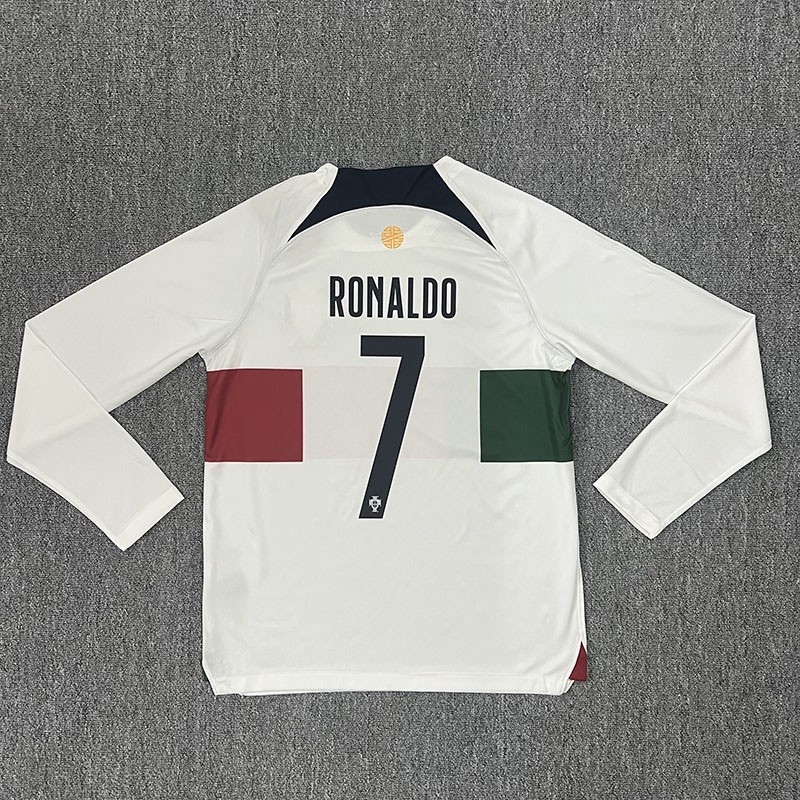 Kaus Sepak Bola Retro Tandang Kualitas Terbaik Lengan Panjang Portugal 2022 Kaus Kustom Jersey Sepak